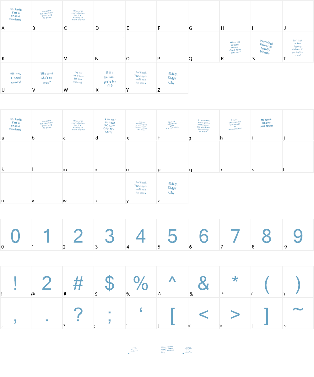 KR Driverz Font Character
